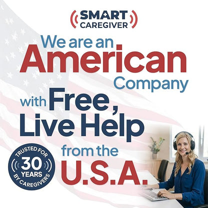 Smart Caregiver Fall Prevention Monitor and Weight Sensing Chair Pad - Alerts Caregiver When They Get Up from Chair - Chair Exit Alert for Elderly - 1 Year Warranty