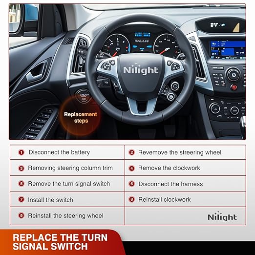 Nilight Turn Signal Switch Compatible with 2008 2009 2010 2011 Ford Focus Windshield Wiper Multifunction Combination Lever Switches