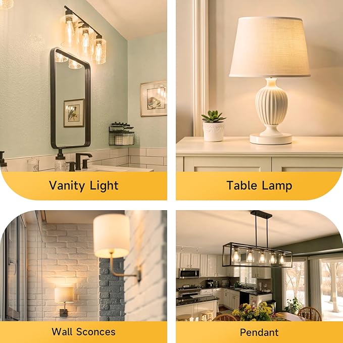 SHINESTAR 8-Pack Dimmable Vintage LED Edison Bulbs, 5.5W, 60W Equivalent, Warm White 2700K, ST58 Antique LED Decorative Filament Bulbs, E26 Medium Base, 80+ CRI, Clear Glass Style for Home
