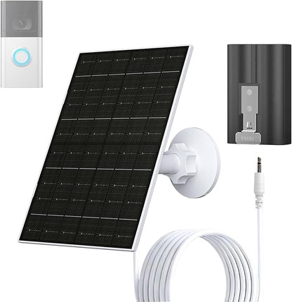FUTURENZEN 7W Solar Panel Kit for Ring Video Doorbell 2/3/3 Plus/4, 16.4ft Cable, IP65 Waterproof, 360° Adjustable Mount