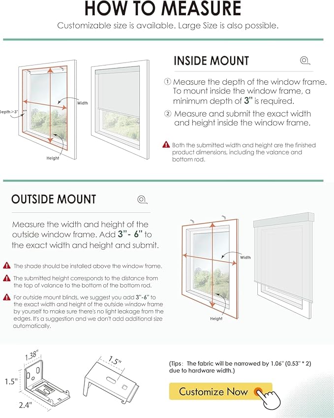 Yoolax Roman Blinds, Blinds for Windows Light Filtering Shades Control Roman Window Shades, Fabric Sample (Multicolor