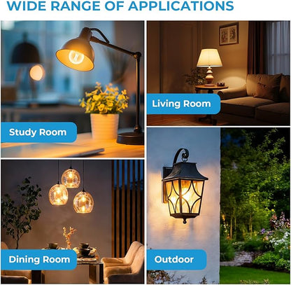 GvvooHome Dimmable G16.5 Light Bulb 2700K Warm White, 4W, 40 watt Equivalent, E26 LED Globe Bulb, Round Edison Bulbs for Ceiling Fan, Chandeliers, 90+CRI 400LM, 12 Pack