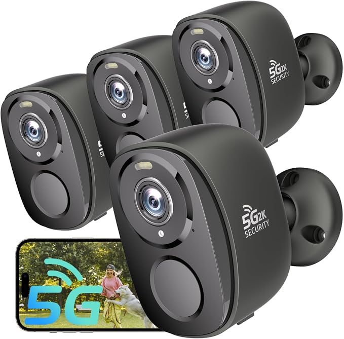 5G/2.4G Security Cameras Wireless Outdoor, 4Packs Cameras System