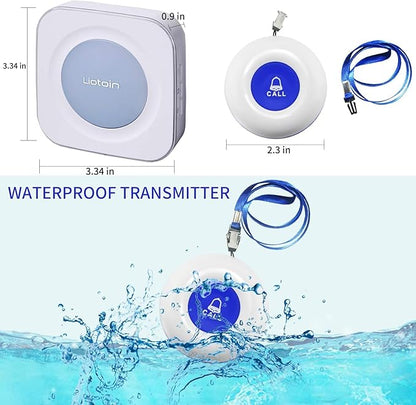 Caregiver Pager Wireless Call Button Call Bell Alert Button Nurse Alert System for Elderly/Patients/Disabled Call Light System 600+ft Operating Range (with Color Light Flashing Reminder) ﻿
