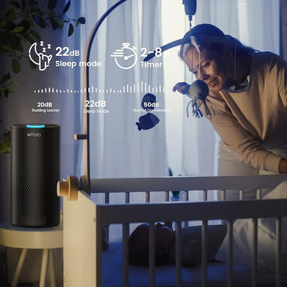 Afloia Air Purifiers for Home Large Room Up to 1076 Ft², 3-Stage Filter Air Purifier for Bedroom 22 dB, Air Purifiers for Pets Dust Dander Mold Pollen Odor Smoke, Kilo White, 7 Colors Light