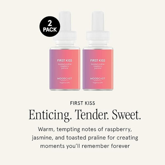 Pura & Moodcast Home Scent Refill - Smart Home Air Diffuser - Long-Lasting Premium Fragrance per Refill - Household Essential - Clean & Safe Diffuser Fragrance - 2 Pack, First Kiss