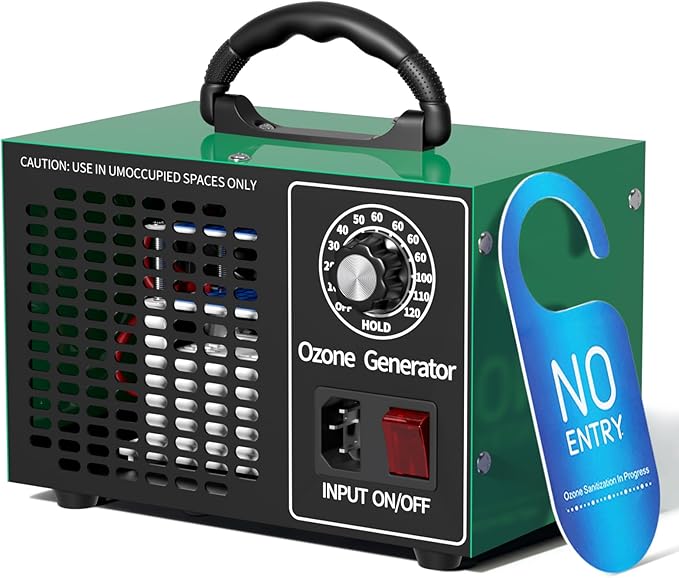 Ozone Generator 48000mg/h，Home/Commercial Ozone Machine for Odor Removal，O3 Deodorizer with 120-Min Timer for 4000 Square Feet，Mini sized appliance for Car, Rooms, Smoke, Pets