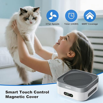 Air Purifiers for Home, H13 True HEPA Filter Captures Smoke Odor Pet Dander, Portable Quiet Car Air Purifier for RV/Desk/Bedroom/Office, Covers up to 600 Ft², Timer - 2 Filter
