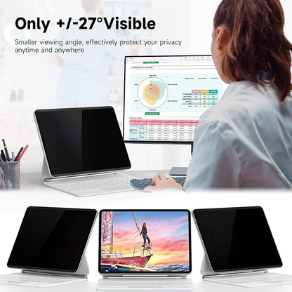 Magnetic Privacy Screen Protector Compatible With iPad Air 5th 4th Generation 10.9 Inch & iPad Pro 11(2018/2020/2021/2022), Removable Anti Blue Light Glare Spy Private Filter Black Security Screen Cover