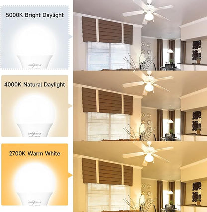 SHINESTAR E26 Base 5000K LED Light Bulb, 800 Lumens, 60W Equivalent Standard A19 White LED Bulb 9W, 80+CRI, Daylight Light Bulbs for Indoor Outdoor