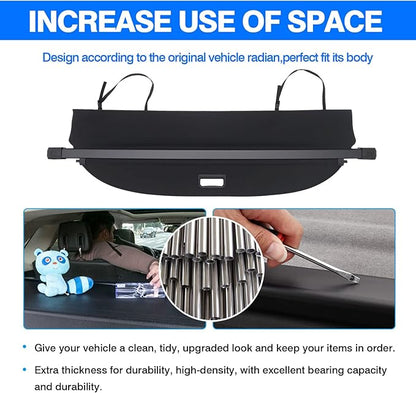 Powerty Cargo Cover for 2015-2024 Nissan Murano 2.5L/3.5L Retractable Trunk Cover for Murano Accessories Security Shielding Shade Cover No Gap
