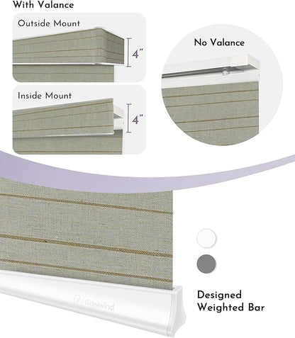 Graywind Rechargeable Smart Sliding Panels Compatible with Alexa Google Motorized Panel Track Blinds Remote Control for Patio Sliding Door Closet Door Width Up to 177" Custom Size (Quarry)