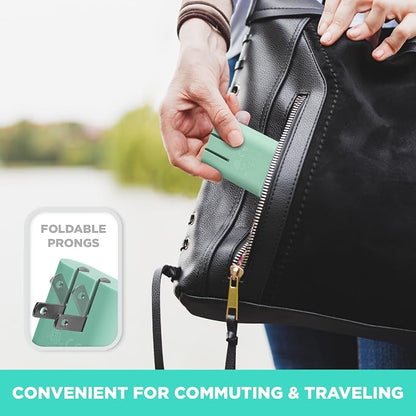 iHome Slim 2-Port USB Wall Charger, Flat Multiport Travel Plug Adapter | Dual USB-A ports, 2.4A Rapid Charge, Foldable Prongs, Slim Design, Compatible with iPhone, Android, iPad, AirPods for Home