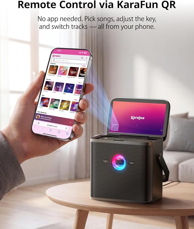 Ikarao Karaoke Machine for Adults, with Lyrics Display Screen, 32GB Karaoke Tablet, 2 Wireless Microphones, Karaoke Speaker with Autotune EQ, Connect TV, Portable Karaoke System for Home Outdoor Party