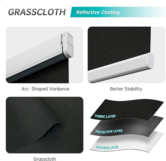 Motorized Blinds with Remote,100% Blackout Smart Blinds for Window Cordless Electric Blinds Compatible with Alexa Google Assistant(Black，Custom Size)