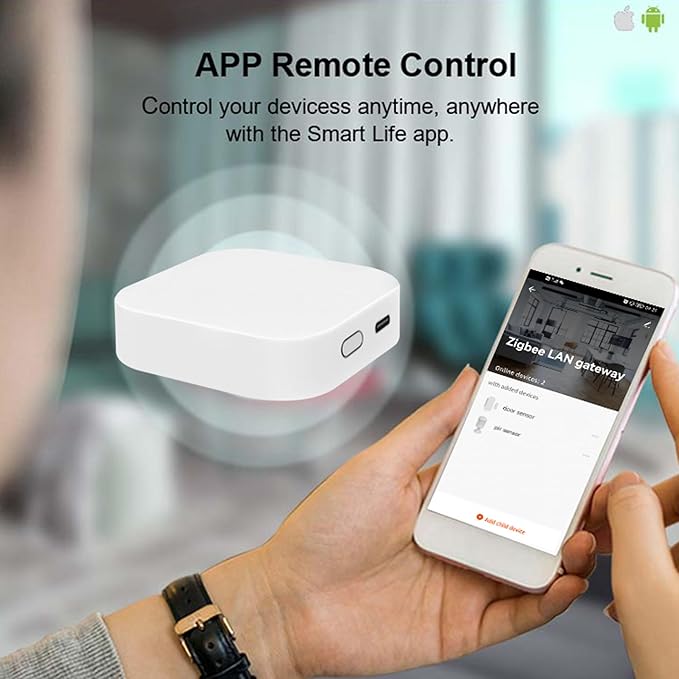 Tuya Smart Multi-Mode Gateway, Zigbee 3.0, BLE, Bluetooth Mesh, Smart Home Wireless Hub for Home Automation, 2.4GHz WiFi Only, APP Control, Voice Control, Compatible with Alexa, Google Assistant