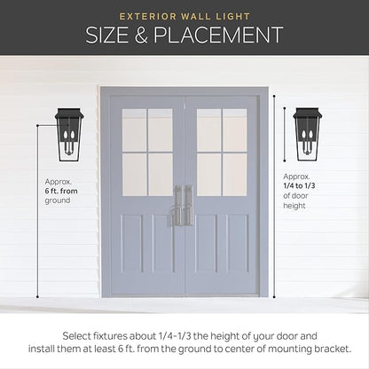 Kichler Tournai 18” Outdoor Wall Light with Clear Seeded Glass in Londonderry, 1-Light Traditional Fixture, 9356LD