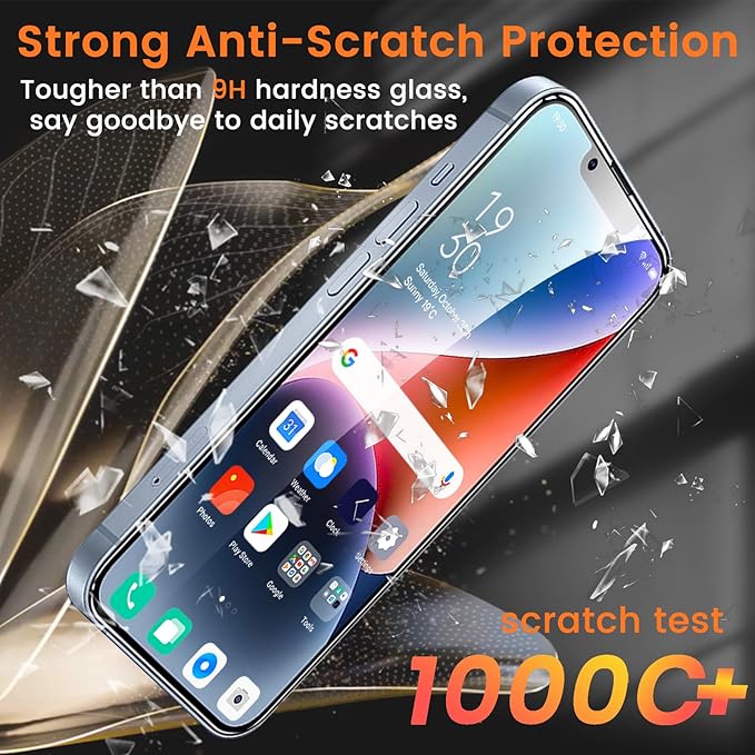 Lesakit 3+3 Pack Privacy Screen Protector for iPhone 14 6.1-Inch with 3 Pack Camera Lens Protector, Anti Spy Tempered Glass Film 9H Hardness Bubble Free Case Friendly