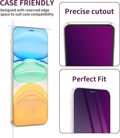 2 Pack Privacy Screen Protector for iPhone 11/XR Tempered Glass 6.1'' Private Saver Anti-Spy Anti-Blue Light Eye Protection Anti-Scratch Full Coverage No Bubble