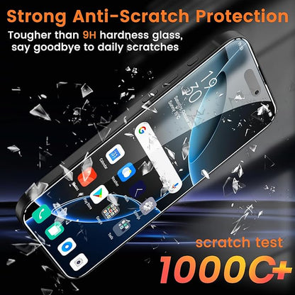 Lesakit 4+4 Pack Privacy Screen Protector for iPhone 16 Pro 6.3-Inch with 4 Pack Camera Lens Protector, Anti Spy Tempered Glass Film 9H Hardness Case Friendly