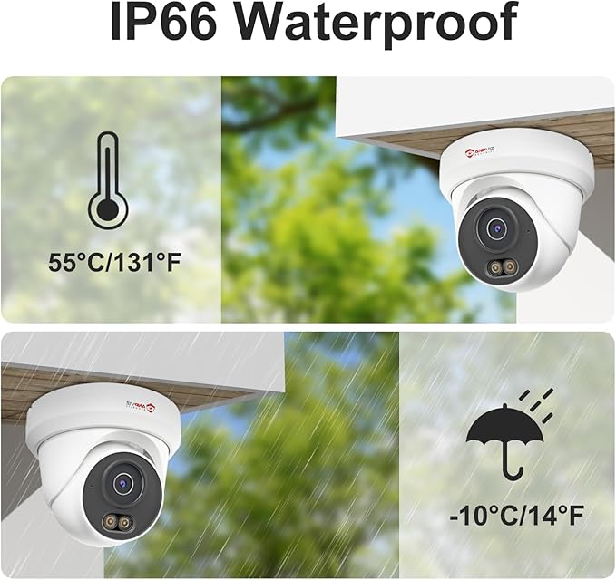 Anpviz 4K 8CH PoE Security Camera System, 6X 8MP Wired PoE IP Cameras with Human Vehicle Detection, Smart Dual Light Color Night Vision, 4K/8MP 8CH NVR with 2TB HDD for Business Home, NDAA (U Series)