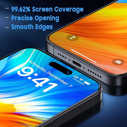 Uyiton for iPhone 15 Pro Matte Screen Protector, Anti-Fingerprint [Easy to Install] Anti-Reflection Shatterproof Full Coverage [Case Friendly] Anti-Glare 9H Tempered Glass Screen Cover, 2 Packs