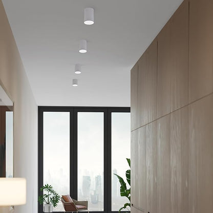Maxxima 3 in. LED Cylinder Downlight, Recessed Ceiling Spot Light, 1000 Lumens, 5 CCT Selectable 2700K/3000K/3500K/4000K/5000K, Dimmable, White, 90 CRI, IC Rated, Canless, J-Box Included