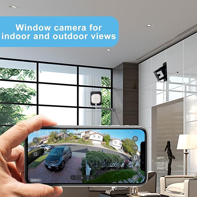 2K Window Security Camera (2-Pack), 3MP Dual-Band WiFi Indoor Home Camera, Color Night Vision, Human Detection, No Drilling