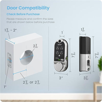 (Refurbished) Lockly Vision Smart Lock with Camera, Video Doorbell Keyless Entry Door Lock Wi-Fi, PIN Genie Keypad, Fingerprint, Auto Lock, Remote Control, Easy Installation, No Monthly Fee