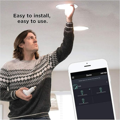 Sengled Smart LED Soft White BR30 Bulb, 2700K 65W Equivalent, Compatible with Alexa, Google Assistant & SmartThings (3 Pack Kit, 3 Light Bulbs & Hub)