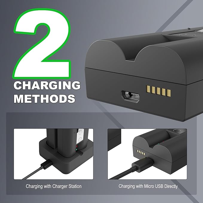 Lesaps 2-Pack Replacement Battery for Ring Doorbell - 7200mAh Rechargeable Camera Batteries with Charger Station for Ring Video Doorbell 2/3/3 Plus/4, Spotlight Cam, Stick Up Cam