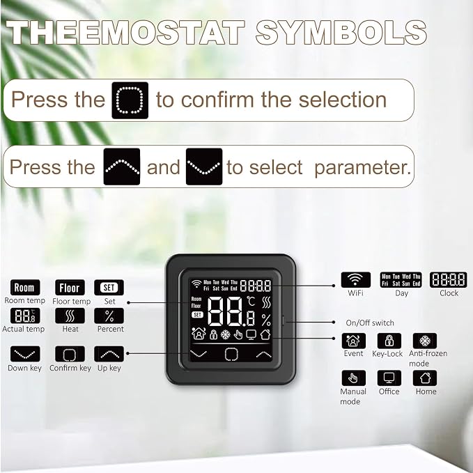 HEATIT Smart Programmable Floor Heating Thermostat, Touchscreen Black