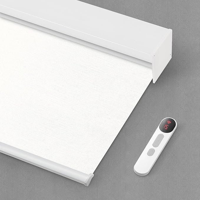 Bringnox Motorized Blinds with Remote,100% Blackout Smart Roller Blinds Compatible with Apple Homekit Google Home and Alexa Via HUB,and Customized