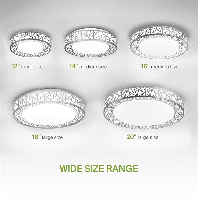 ASD 12 Inch LED Flush Mount Ceiling Light - Brushed Nickel Modern Ceiling Light Fixture 20W 1113LM, 2700-5000K Adjustable Small Ceiling Lights for Kitchen, Bedroom, Hallway, Closet, ETL