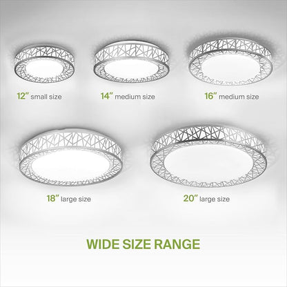 ASD 12 Inch LED Flush Mount Ceiling Light - Brushed Nickel Modern Ceiling Light Fixture 20W 1113LM, 2700-5000K Adjustable Small Ceiling Lights for Kitchen, Bedroom, Hallway, Closet, ETL