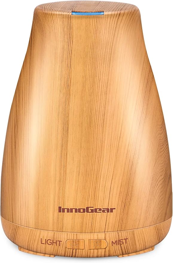 InnoGear Essential Oil Diffuser, Ultrasonic Diffusers for Home Aromatherapy Humidifier for Mother's Gift Bedroom Room 7 Colors LED 2 Mist Mode Auto Off, Yellow