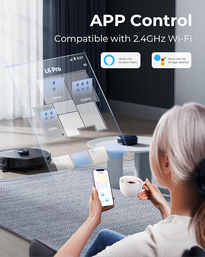 Laresar Clean Robot Vacuum and Mop Combo, 3500Pa Robotic Vacuum with 3.5L Self Emptying Station, 250 mins Runtime, LIDAR Navigation, WiFi/APP/Alexa Control, Ideal for Pet Hair, Carpet and Hard Floor
