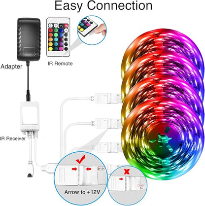 DAYBETTER Led Strip Lights Smart with App Control Remote, 2835 RGB for Bedroom, Music Sync Color Changing for Room Party 200 ft (2 Rolls of 100 ft)