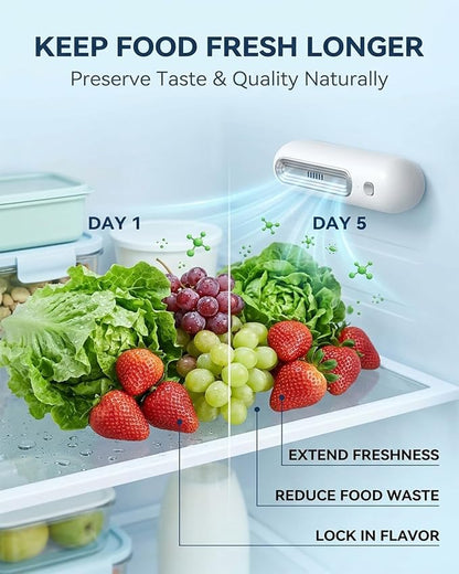 Fridge Deodorizer Refrigerator Odor Eliminator Smell Remover Portable Powerful Deodoriser Freshness Preserver Compact Rechargeable Eliminate No Filters Extends Food Reduces Waste Car