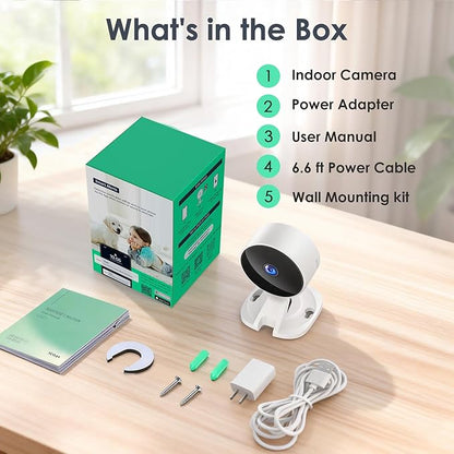 YOTON Indoor Security Camera 2.4GHz 4pcs, Baby Monitor, Pet Camera, Dog Cam, Nanny Cam, Night Vision, 2-Way Audio, Motion Detection, Works w/Alexa, Subscription Free Local Storage or Optional Cloud