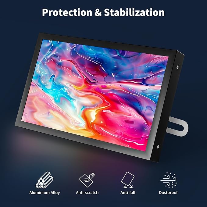 7 Inch Small Monitor, 1024×600 IPS Mini Monitor with Built-in Speakers/HDMI/VGA/AV Input for Raspberry Pi, PC, TV, DVD, CCTV