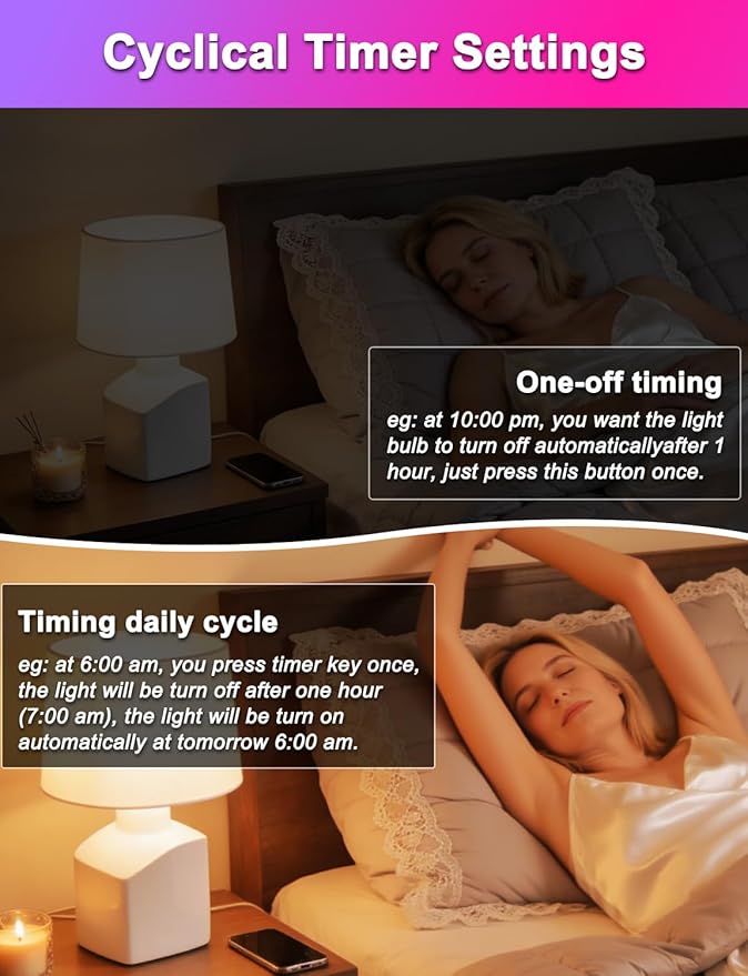 ILC Color Changing LED Light Bulbs, 70W Equivalent, 2700K Warm White A19 E26 Screw Edison Base RGBW Dimmable - 12 Color Choices - Timing Infrared Remote Control Included (2 Pack)