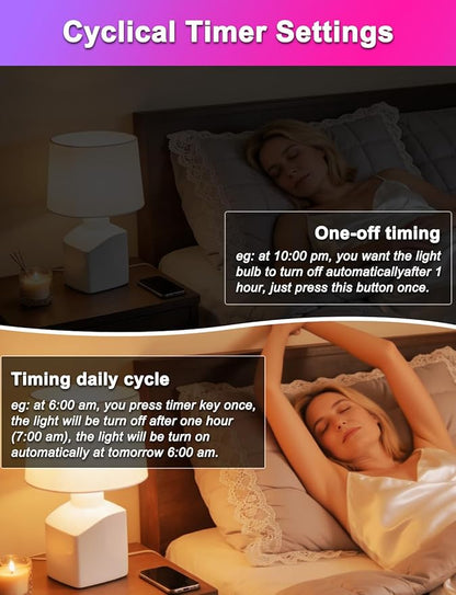 ILC Color Changing LED Light Bulbs, 70W Equivalent, 2700K Warm White A19 E26 Screw Edison Base RGBW Dimmable - 12 Color Choices - Timing Infrared Remote Control Included (2 Pack)