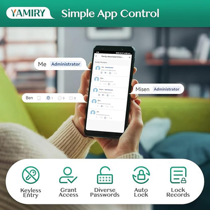 Smart Deadbolt Door Lock with Keypad:Yamiry Fingerprint Keyless Entry Deadbolt,Digital Smart Locks for Front Door,Electronic Code,Easy Installation