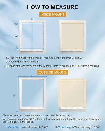 Motorized Blinds with Remote Control, Smart Blackout Automatic Blinds Work with Homekit Alexa Google Home, Rechargeable Electric Window Roller Shades with Valance, Customized Size (Vinyl Cream)