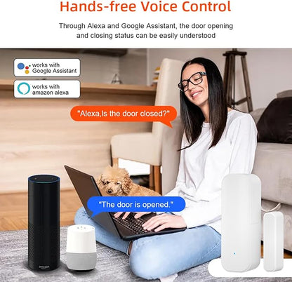 Smart Door Sensor: WiFi Door and Window Sensor, Wireless Design, Instant Alerts, Door Open Contact Sensor for Home Security & Smart Home Automation, Compatible with Alexa Google Assistant(3pack)