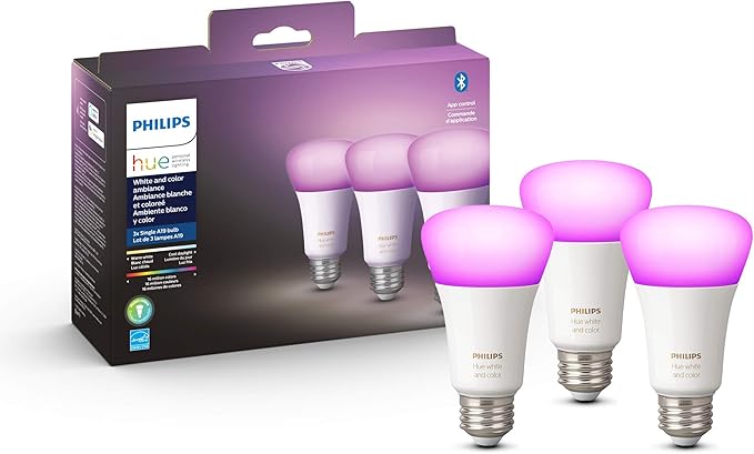 Philips Hue Smart Lighting Bundle with Color Bulbs and Dimmer Switch (60W)
