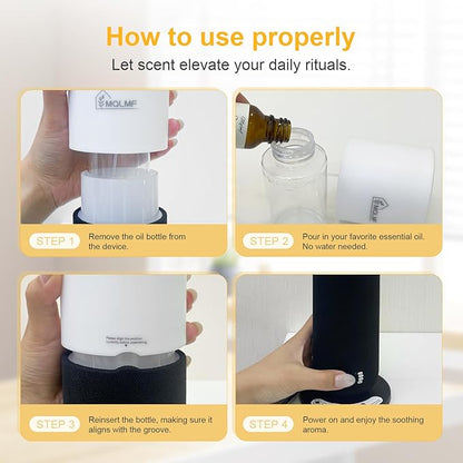 Hotel Collection Diffuser Machine,Fabric-Wrapped Design,Candlelight Atmosphere Lamp,1000 Sq Ft,Waterless Essential Oil Diffuser,Hotel Scent Diffuser,Scent Air Machine for Home - Weave Black