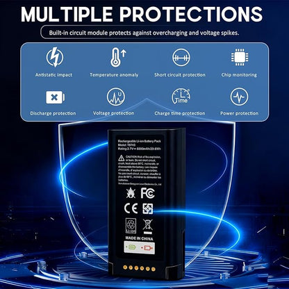 1 Pack Battery Replacement for eufy Security Video Doorbell E340 Rechargeable Lithium-ion Backup Battery with Type-C Charge Cable Upgraded 7000mAh Capacity