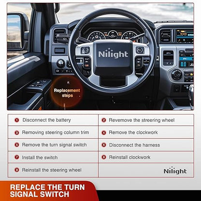 Nilight Turn Signal Switch Compatible with 1997 1998 Ford F150 F250 1997 F350 1999-2004 F250 F350 Super Duty 1997-1998 E150 E250 E350 Econoline Multifunction Combination Lever Switches